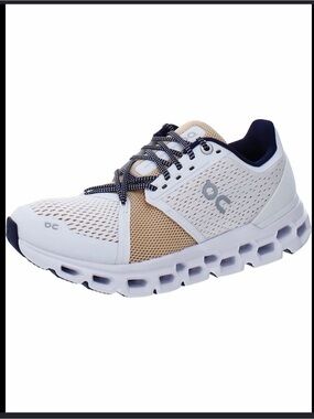 On Running Cloudflow Men's Running Shoe - White, Tan & Navy